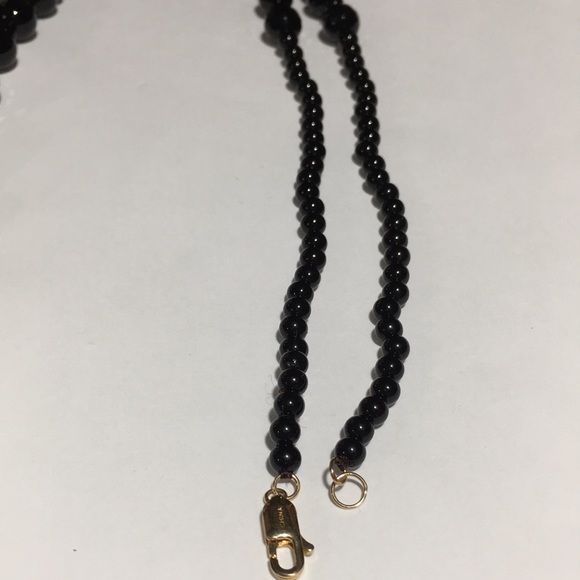 BLACK SPINEL FACETED BEADED NECKLACE - Picture 9 of 9